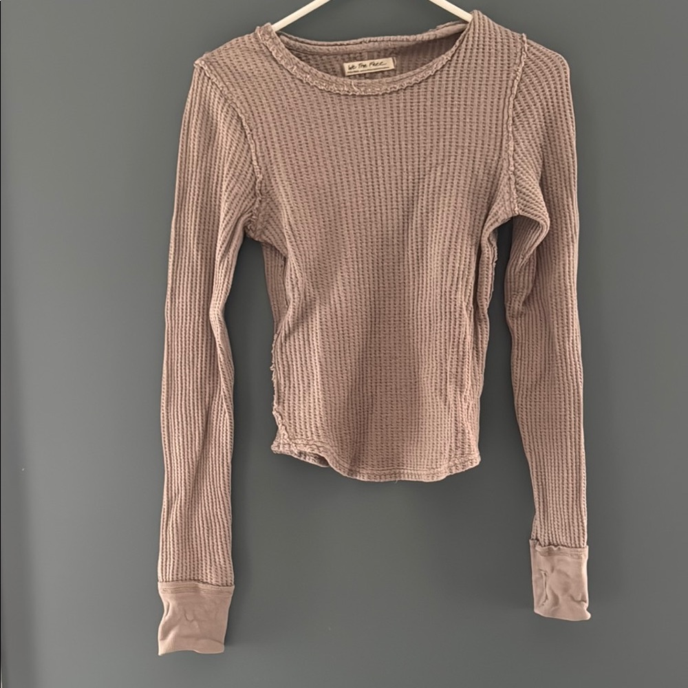 Free People Waffle Knit Top